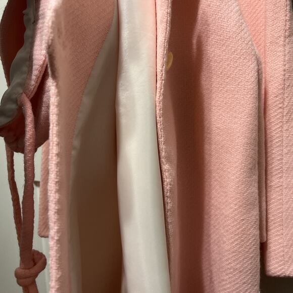 Vtg Swing Coat , Dress & Bonnet Girls 3 Piece 50s 60s Pink Lined Handmade - Picture 9 of 12